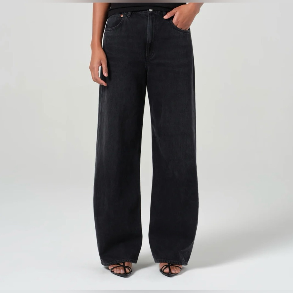 Agolde Wide-Leg Flare Jeans in Black Wash